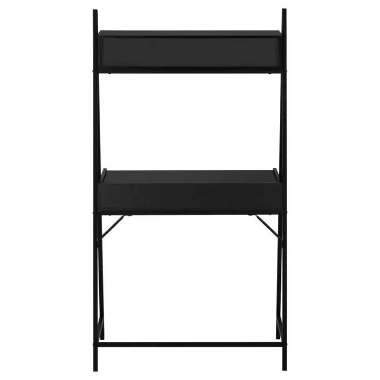 Monarch Computer desk - 2 tiers / 4 storage drawers / ladder style - 32"l - / b - Black New