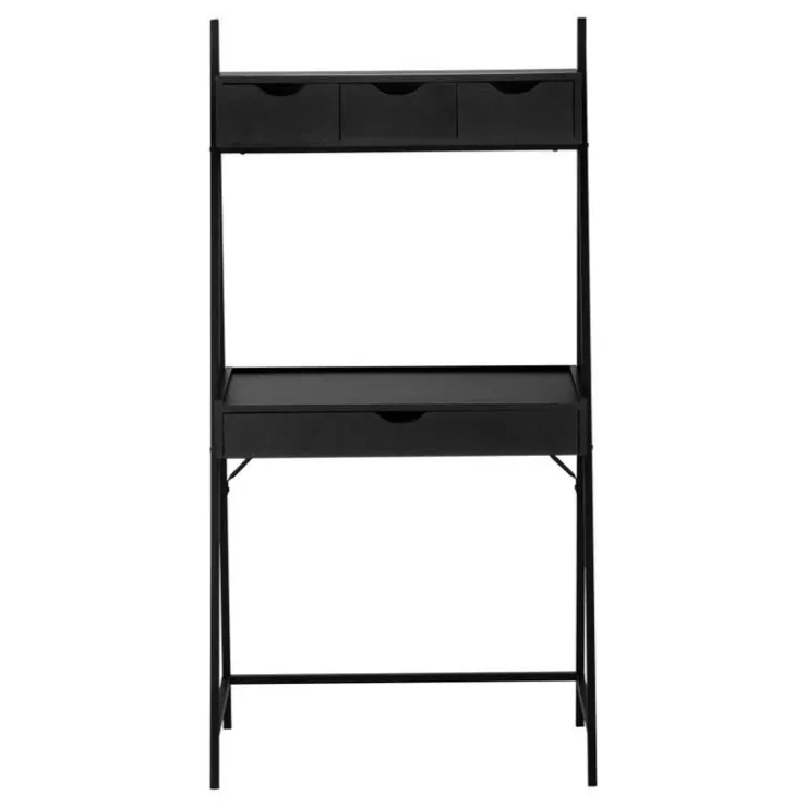 Monarch Computer desk - 2 tiers / 4 storage drawers / ladder style - 32"l - / b - Black New
