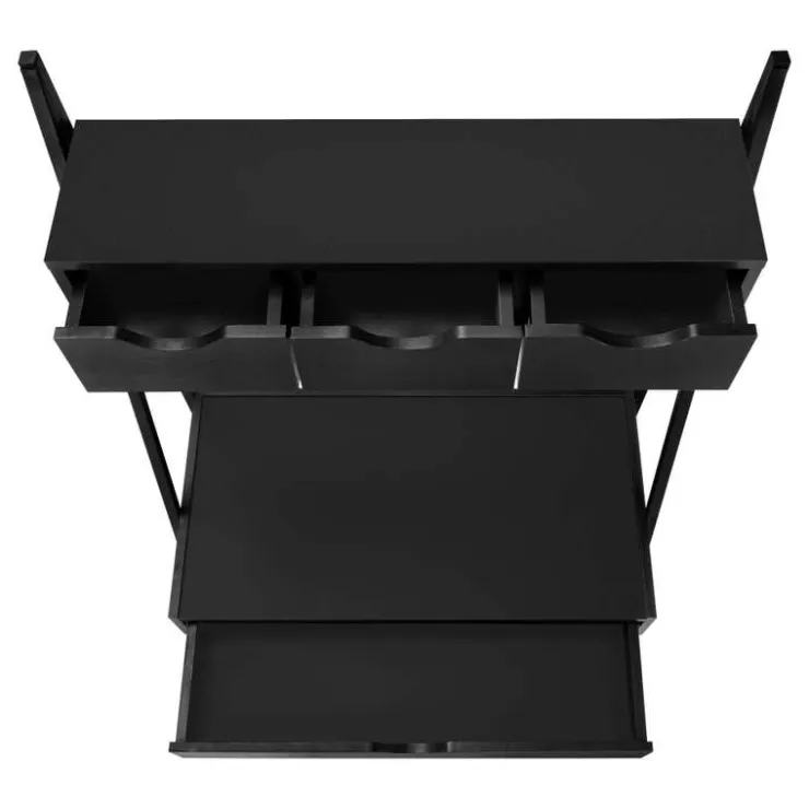 Monarch Computer desk - 2 tiers / 4 storage drawers / ladder style - 32"l - / b - Black New