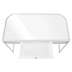 Monarch Computer desk - 2 tiers / 1 storage drawer / 2 open shelves / contemporary st - White Discount