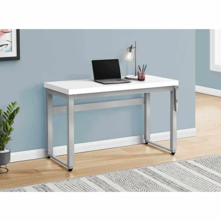 Monarch Computer desk - adjustable height / standing desk / thick table top - 48"l x - White Hot