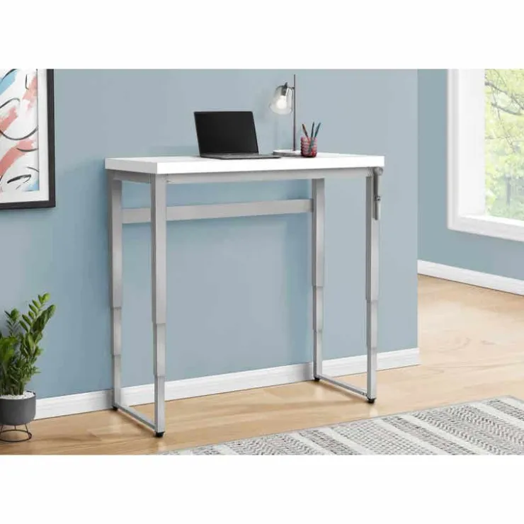 Monarch Computer desk - adjustable height / standing desk / thick table top - 48"l x - White Hot