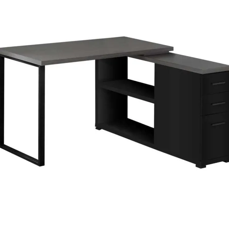 Monarch Computer desk - / grey top left/right facing corner - Black Best