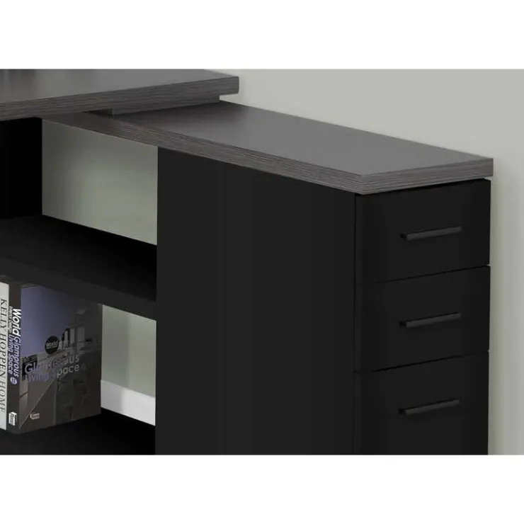 Monarch Computer desk - / grey top left/right facing corner - Black Best