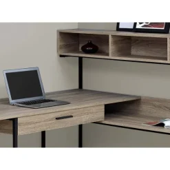 Monarch Computer desk - dark / black metal corner - Taupe Online
