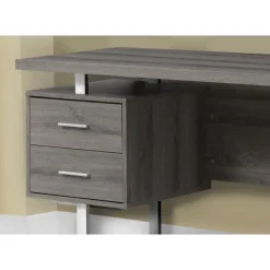 Monarch Computer desk / and silver metal - Dark Taupe Hot