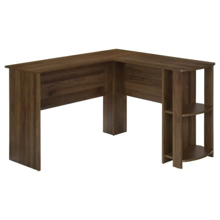 Monarch Computer desk - dark l-shaped corner / 2 shelves - Walnut Sale