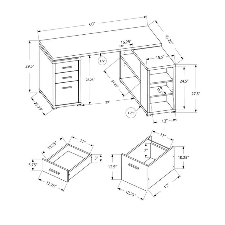 Monarch Computer desk - left or right facing corner - Espresso Discount