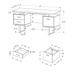 Monarch Computer desk / - Grey Best