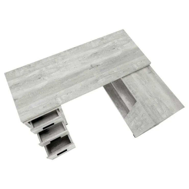 Monarch Computer desk - reclaimed wood l/r facing corner - Grey Discount