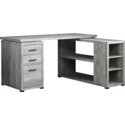 Monarch Computer desk - reclaimed wood l/r facing corner - Grey Discount