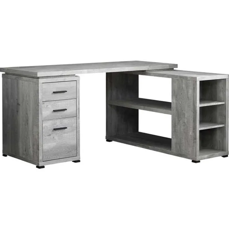 Monarch Computer desk - reclaimed wood l/r facing corner - Grey Discount