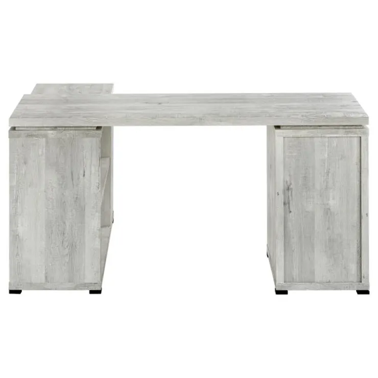 Monarch Computer desk - reclaimed wood l/r facing corner - Grey Discount