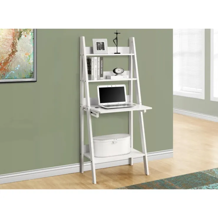 Monarch Computer desk - 61"h / ladder style - White Best