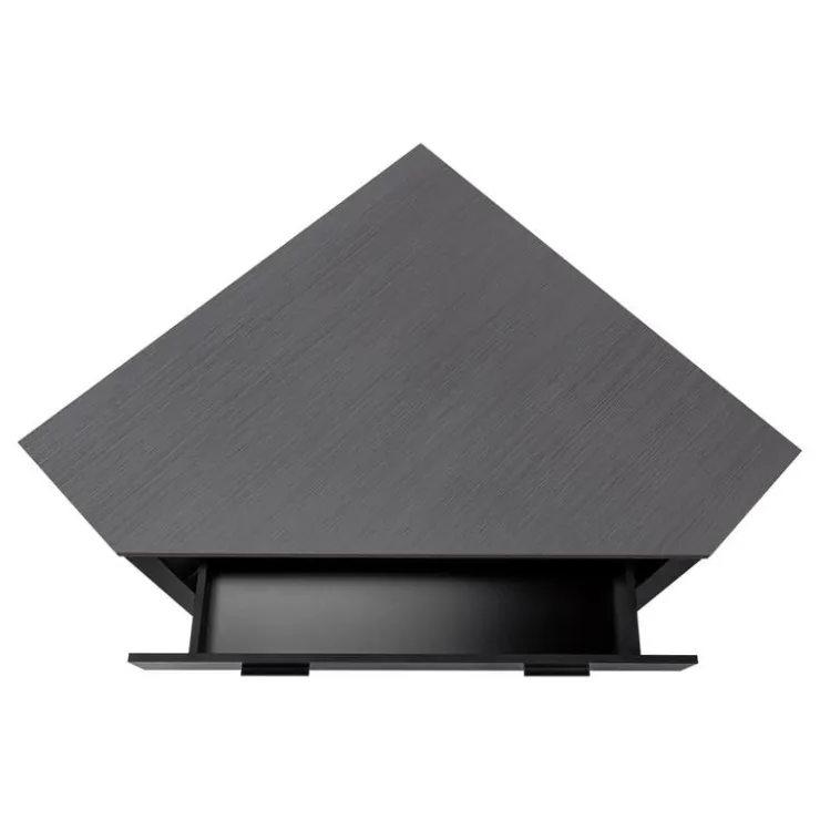 Monarch Computer desk - 42"l / / grey top corner / - Black Clearance