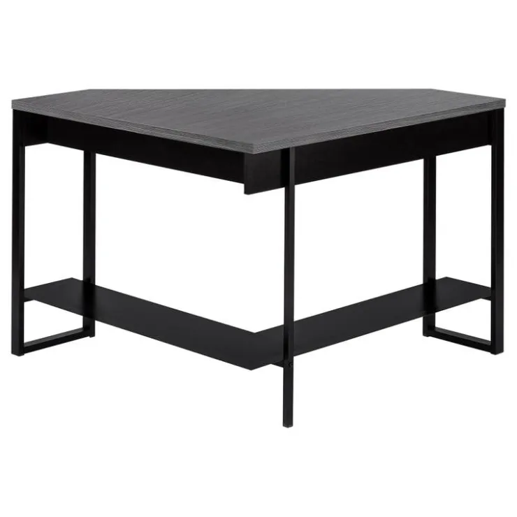 Monarch Computer desk - 42"l / / grey top corner / - Black Clearance