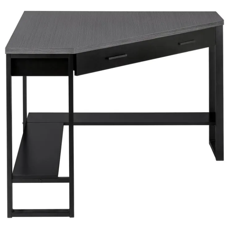 Monarch Computer desk - 42"l / / grey top corner / - Black Clearance