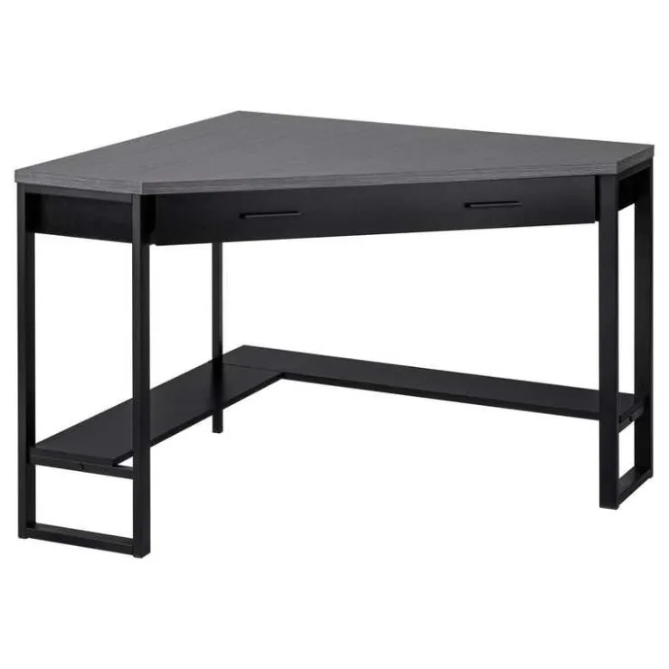 Monarch Computer desk - 42"l / / grey top corner / - Black Clearance