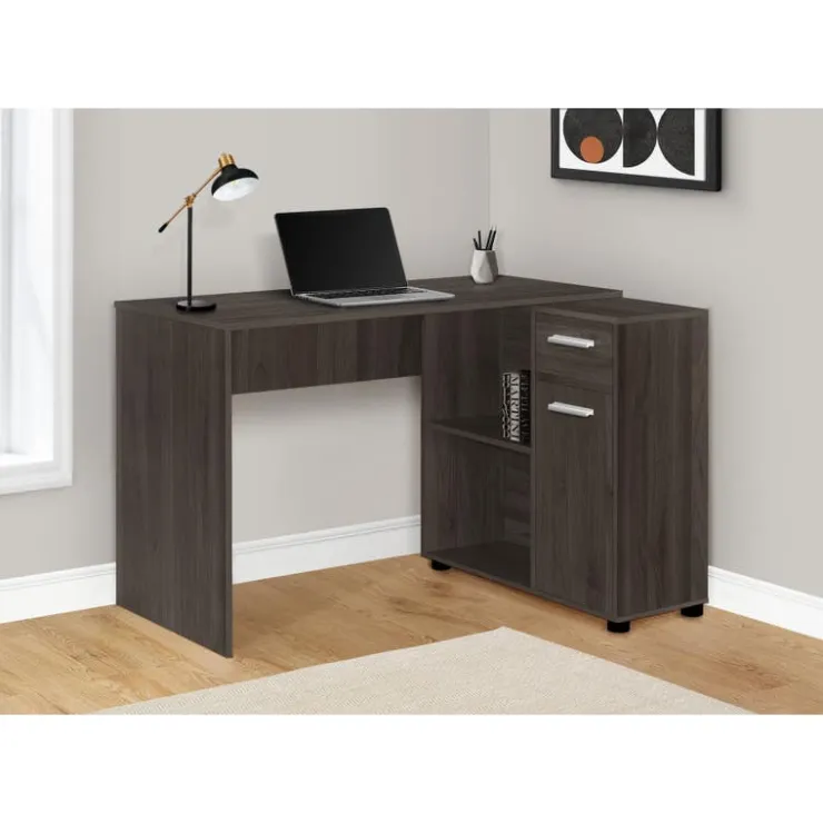 Monarch Computer desk - 46"l / brown / storage cabinet - Oak Outlet