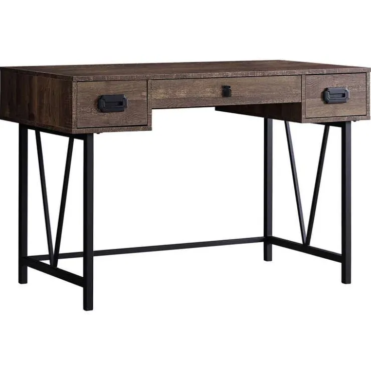 Monarch Computer desk - 48"l / reclaimed wood / black metal - Brown Online