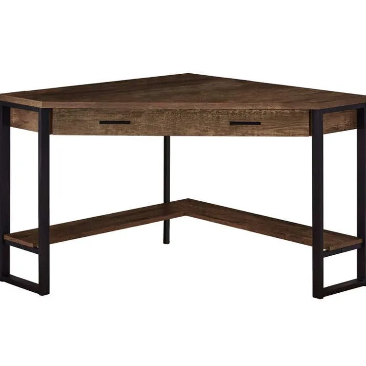 Monarch Computer desk - 42"l / reclaimed wood corner - Brown Clearance