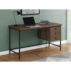 Monarch Computer desk - 55"l / reclaimed wood / black metal - Brown Sale