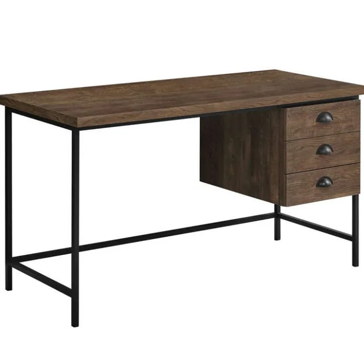 Monarch Computer desk - 55"l / reclaimed wood / black metal - Brown Sale