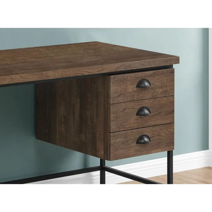 Monarch Computer desk - 55"l / reclaimed wood / black metal - Brown Sale