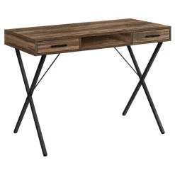 Monarch Computer desk - 42"l / reclaimed wood / black metal - Brown Outlet