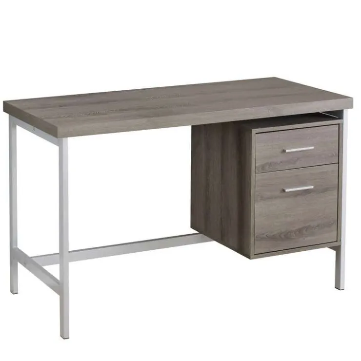 Monarch Computer desk - 48"l / / silver metal - Dark Taupe New