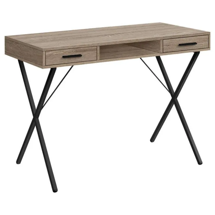 Monarch Computer desk - 42"l / / black metal - Dark Taupe Sale