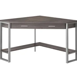 Monarch Computer desk - 42"l / corner / silver metal - Dark Taupe Online