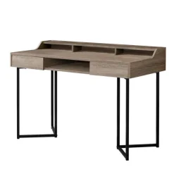Monarch Computer desk - 48"l / / black metal - Dark Taupe Discount