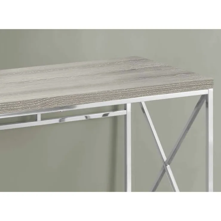 Monarch Computer desk - 48"l / / chrome metal - Dark Taupe