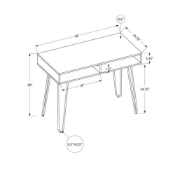 Monarch Computer desk - 40"l / / black metal - Dark Taupe Discount