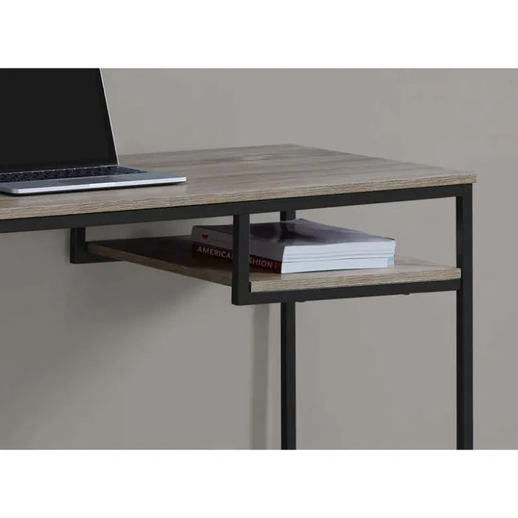 Monarch Computer desk - 48"l / / black metal - Dark Taupe