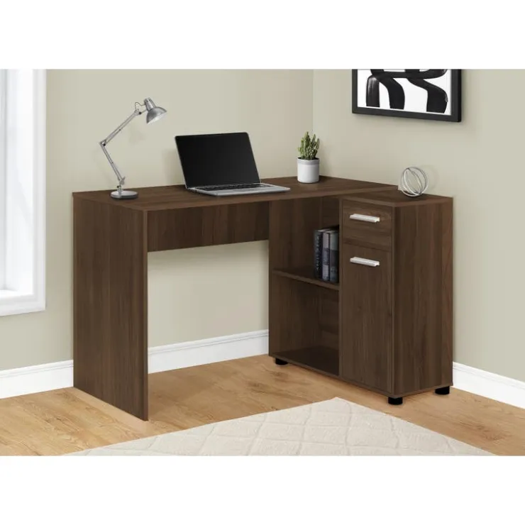 Monarch Computer desk - 46"l / dark / storage cabinet - Walnut Online