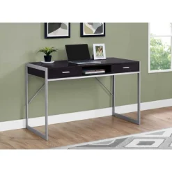 Monarch Computer desk - 48"l / / silver metal - Espresso Sale