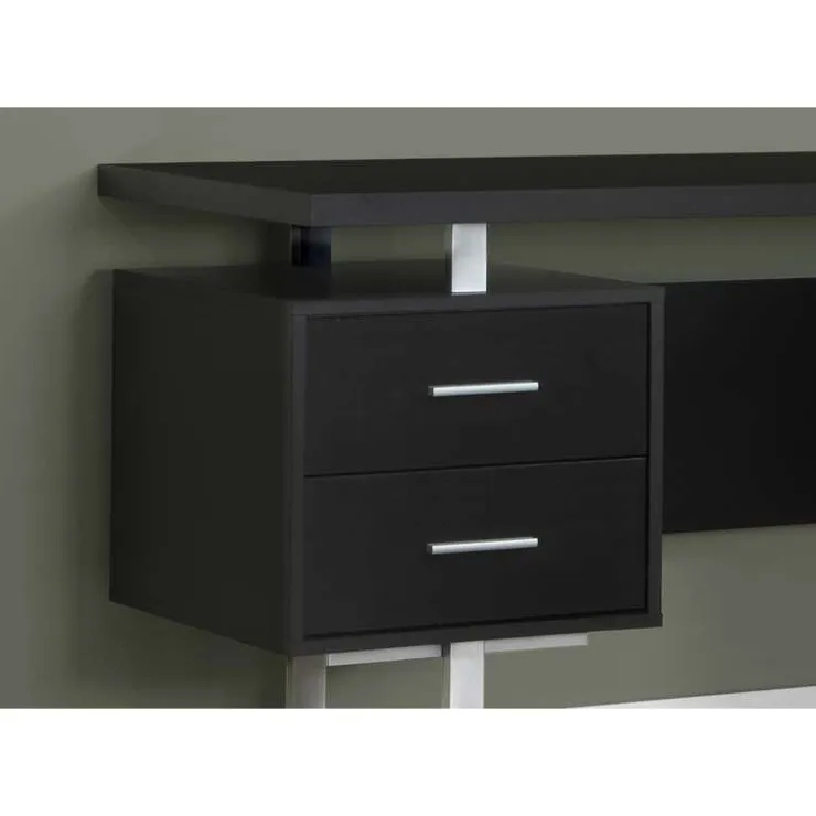 Monarch Computer desk - 60"l / / silver metal - Espresso Clearance