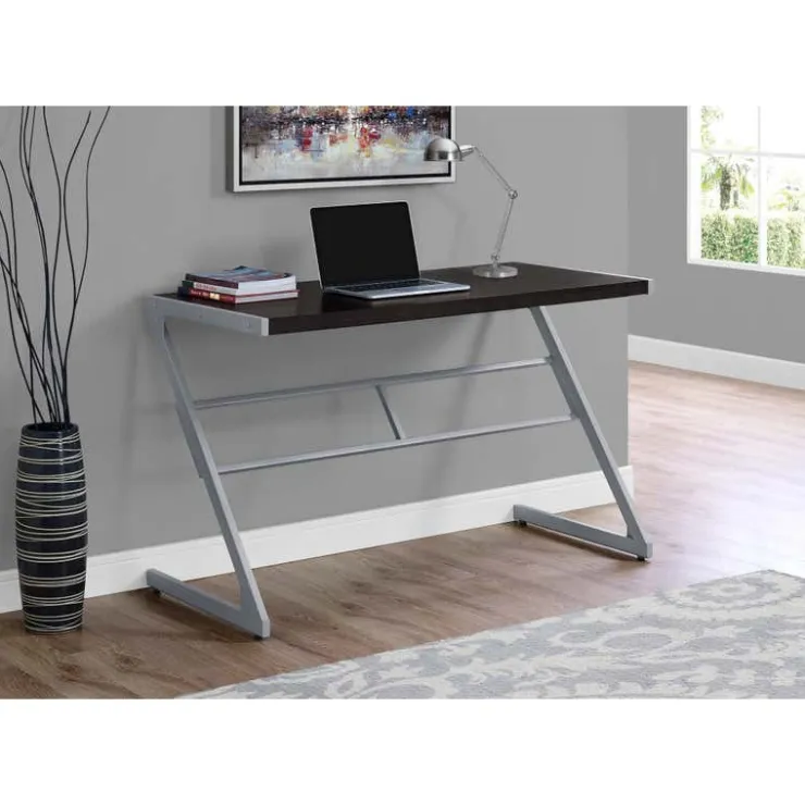 Monarch Computer desk - 48"l / / silver metal - Espresso Discount