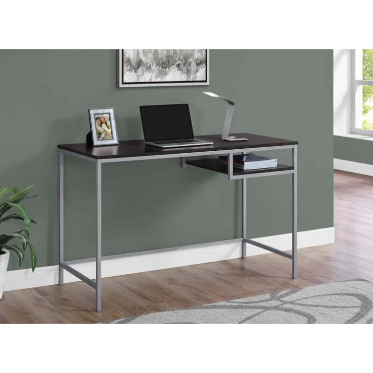 Monarch Computer desk - 48"l / / silver metal - Espresso Best