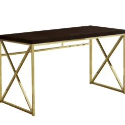 Monarch Computer desk - 48"l / / gold metal - Espresso Clearance