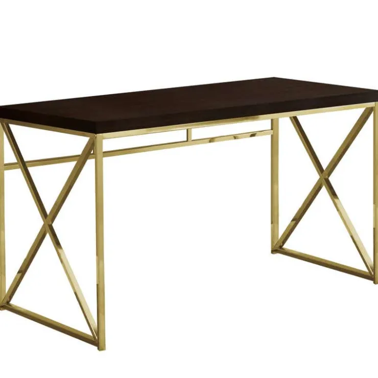 Monarch Computer desk - 48"l / / gold metal - Espresso Clearance