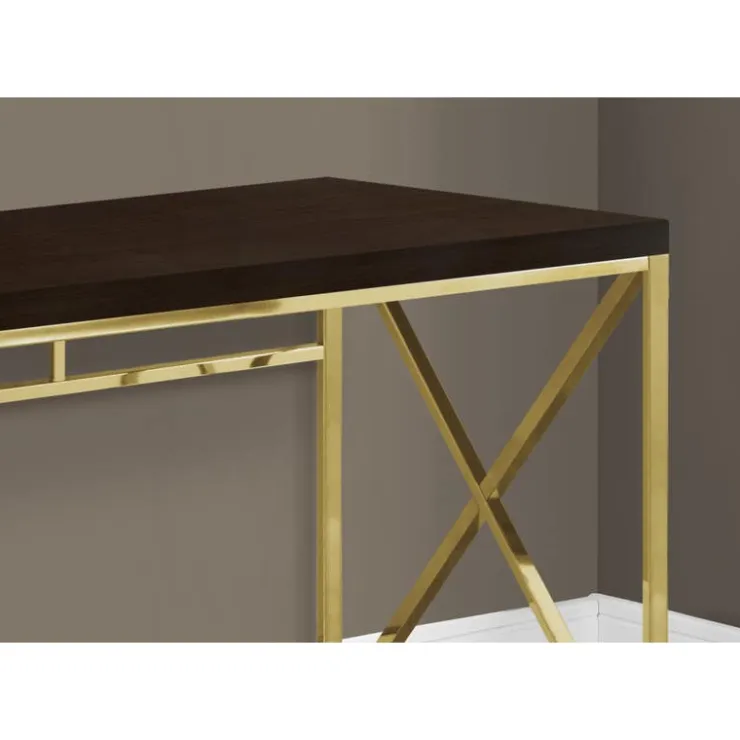 Monarch Computer desk - 48"l / / gold metal - Espresso Clearance