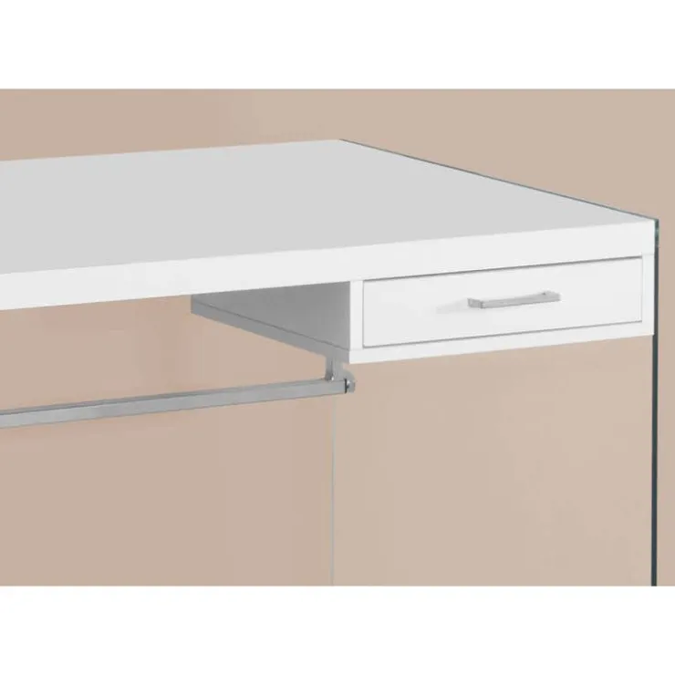 Monarch Computer desk - 48"l / glossy / tempered glass - White Best