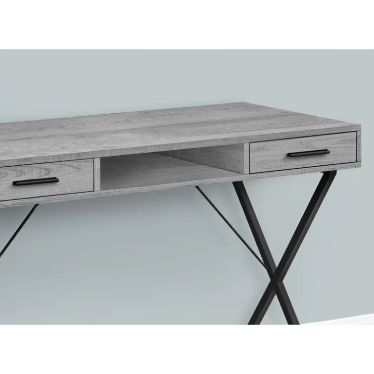 Monarch Computer desk - 42"l / / black metal - Grey Outlet