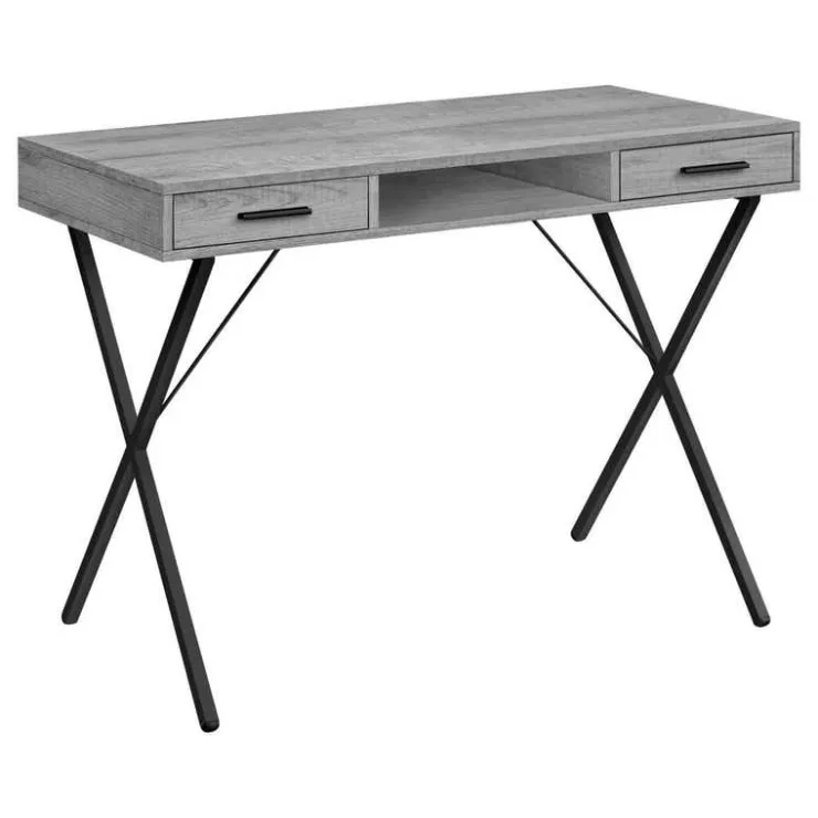 Monarch Computer desk - 42"l / / black metal - Grey Outlet