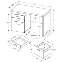 Monarch Computer desk - 48"l / left or right facing - Grey New
