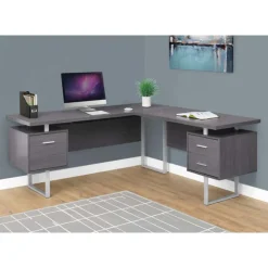 Monarch Computer desk - 70"l / left or right facing - Grey Outlet