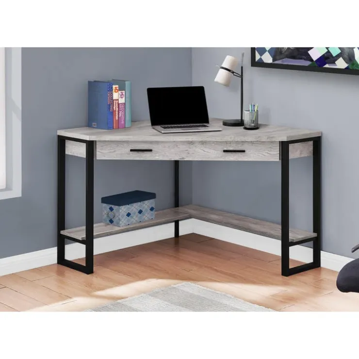 Monarch Computer desk - 42"l / reclaimed wood corner - Grey Online